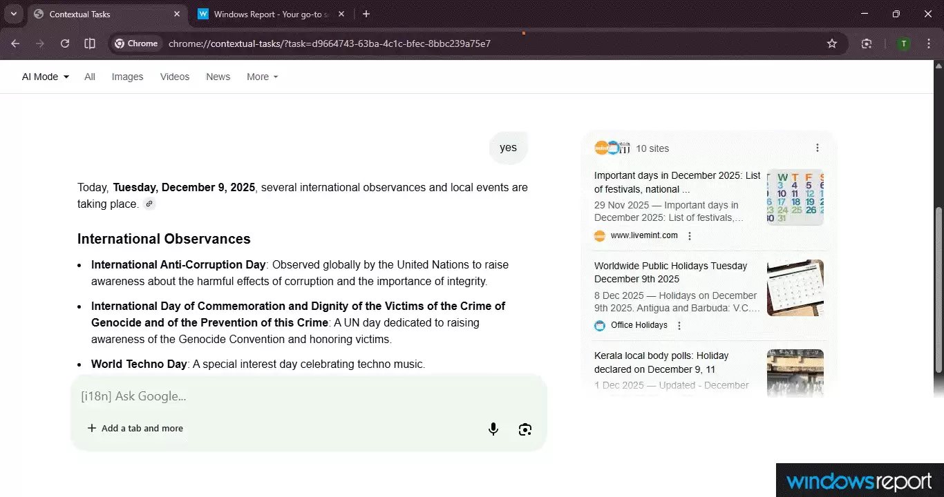 谷歌 Chrome 浏览器测试全新 AI 模式：原生标签页运行