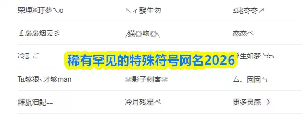 稀有罕见的特殊符号网名2026