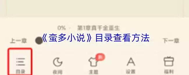 《蛮多小说》目录查看方法