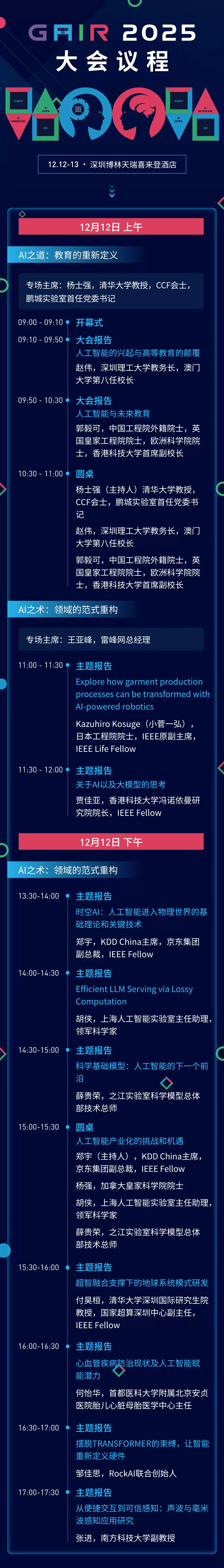 第八届GAIR全球人工智能与机器人大会,议程正式公布