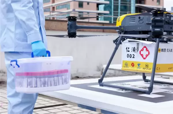 美团无人机携手仁济医院启用上海首批常态化医疗配送航线