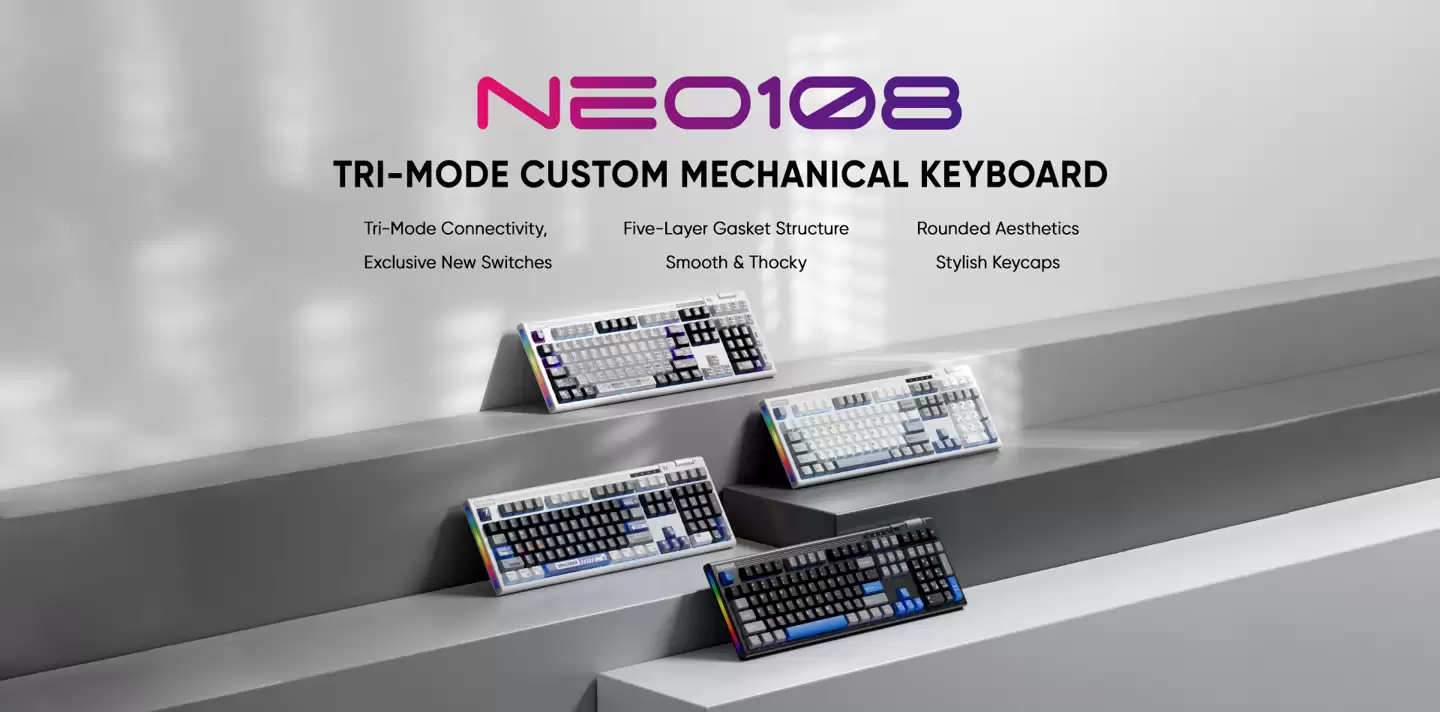 首席玩家推出 NEO108 系列全配列三模机械键盘，239 元起