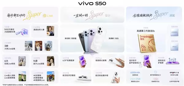 田曦薇代言 vivo S50发布：2999元起
