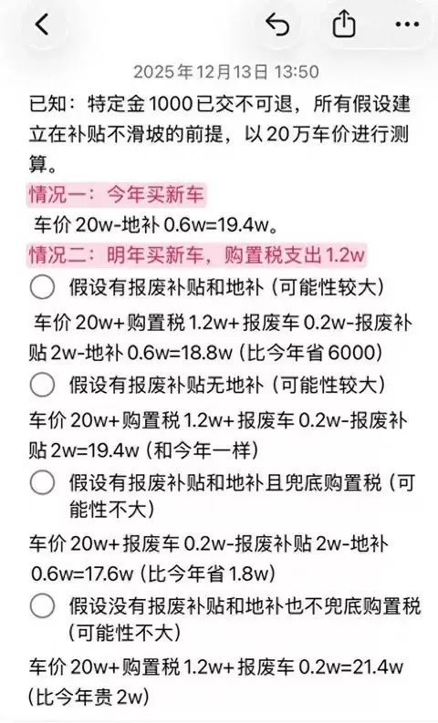 年底换车划不划算？补贴博弈与政策风险下的购车选择