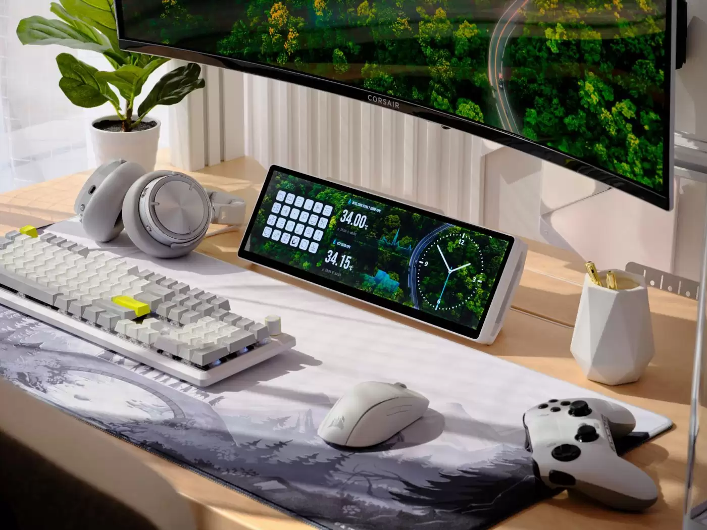 为游戏创作环境增添一抹亮色，海盗船推出原子紫与白色版XENEON EDGE副屏