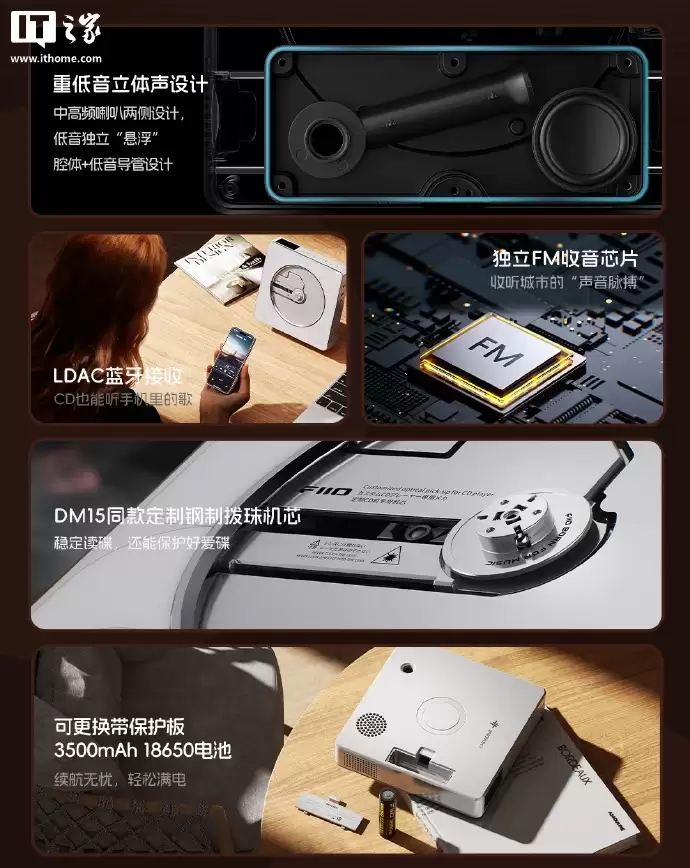 飞傲雪漫天 BEATBOX 便携 CD 播放器亮相：内置重低音立体声喇叭、支持抓轨，预计明年2月上市