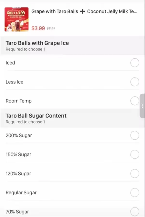 可选200%糖度 美国蜜雪冰城已登陆外卖平台：套餐3.99美元