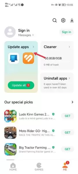 《小米getapps》更新游戏方法