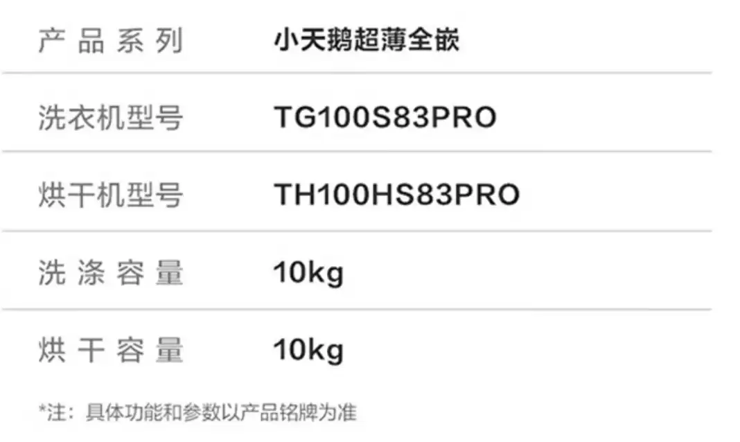 去去年双十一超五千:小天鹅小乌梅 2.0 洗烘套装 3888 元再降价,支持 OTA 自动升级