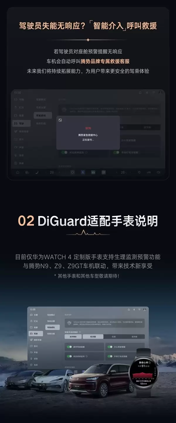 比亚迪、华为手表联动:驾驶员失能汽车自动叫救援