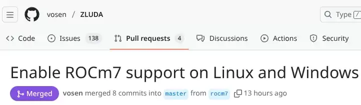 ZLUDA支持ROCm 7,助力跨平台AI计算发展