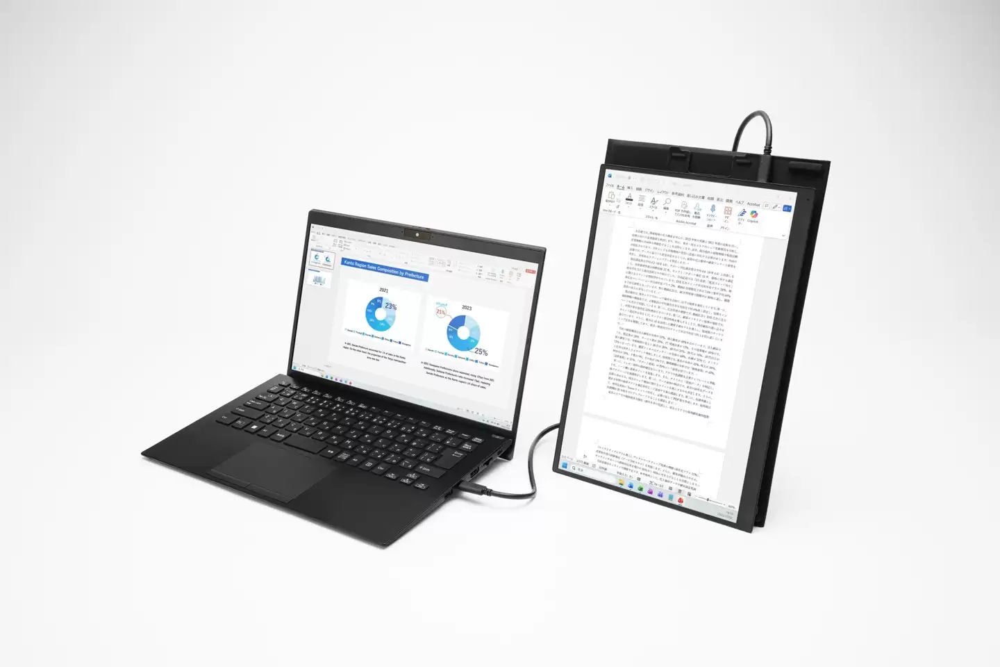 VAIO 升级 Vision+ 14 便携显示器保护盖支架：减重超 1/4，支持立式模式