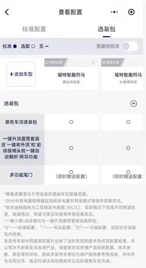 智慧烈马长滩增程版预订后选装包可选吗