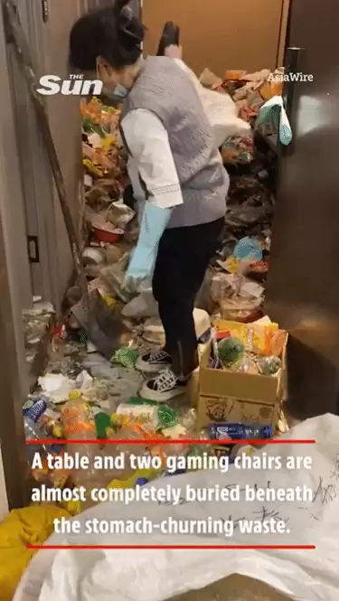 隔着屏幕都想吐!男子蜗居电竞酒店两年 垃圾堆一米高