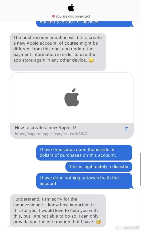 30年果粉兑换礼品卡后被封号：用了25年的Apple ID被永久停用