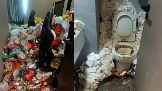 隔着屏幕都想吐!男子蜗居电竞酒店两年 垃圾堆一米高