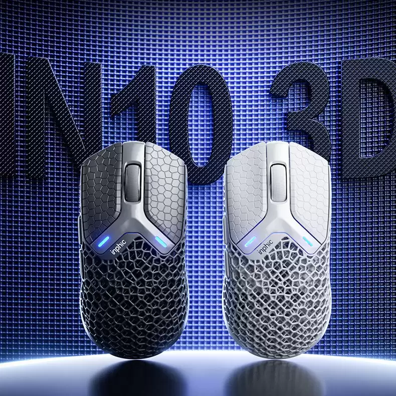 英菲克推出 IN10 3D 打印鼠标:仿生蜂巢结构 + 弹性树脂握感