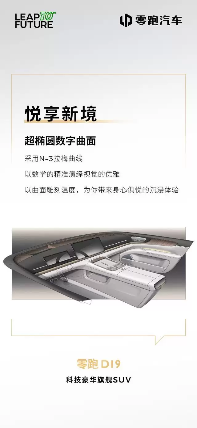 零跑揭晓豪华旗舰SUV D19部分配置：4处静奢壁灯