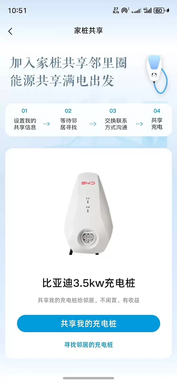 家用充电桩也能赚钱了！比亚迪App上线充电桩共享功能