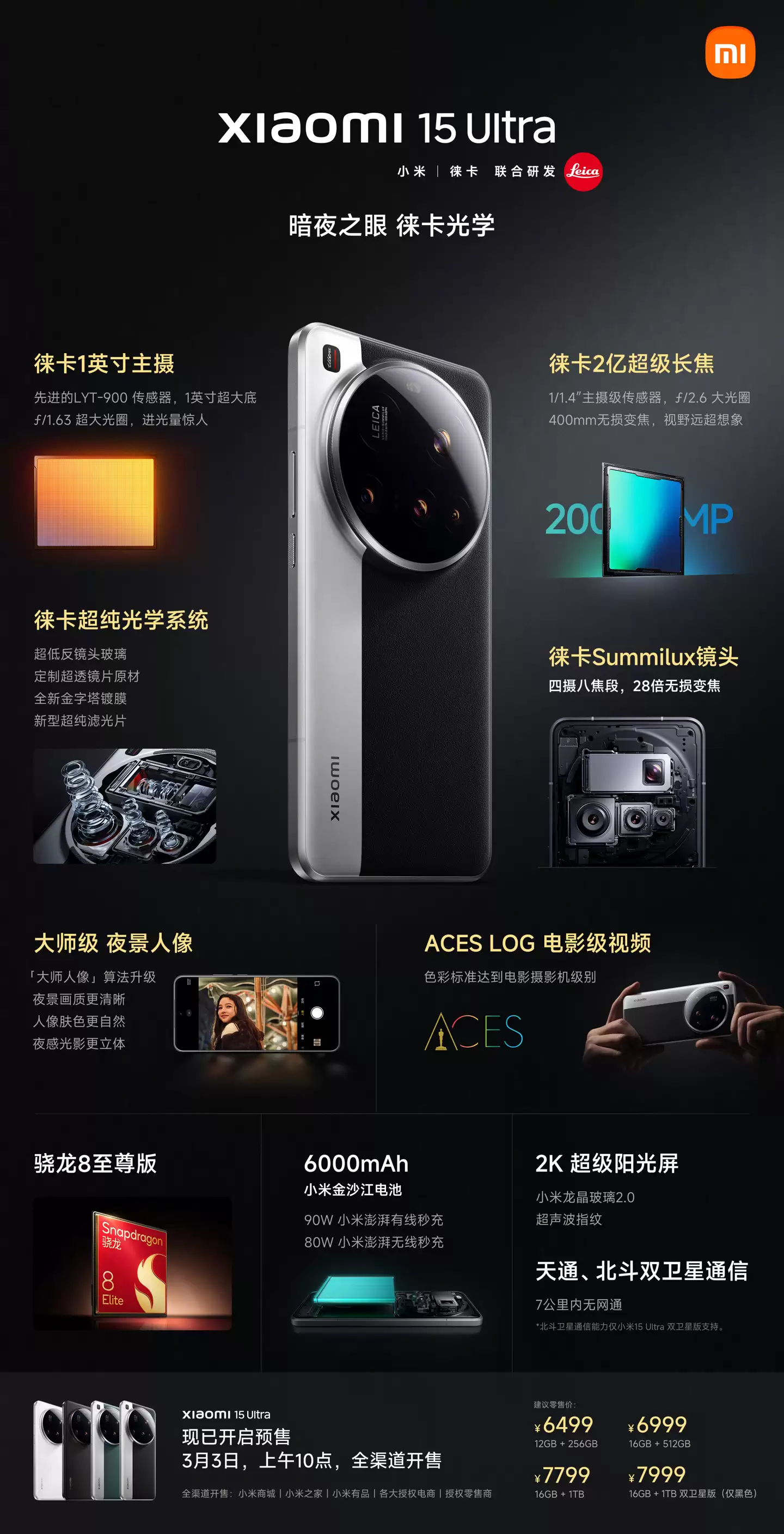 17 Ultra 将至：小米 15 Ultra 16+512G 6999 → 5169 元 24 期免息赠 399 元摄影套装