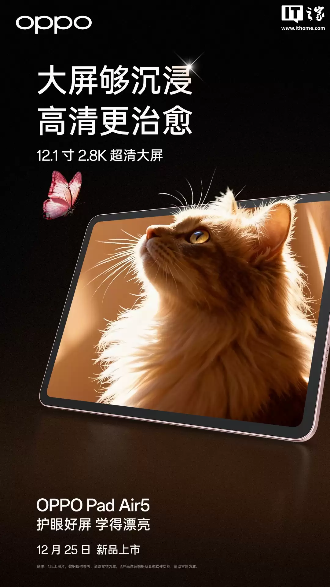 OPPO Pad Air5 预热：12.1 英寸 2.8K 超清柔光屏、900nit 亮度，12 月 25 日发布