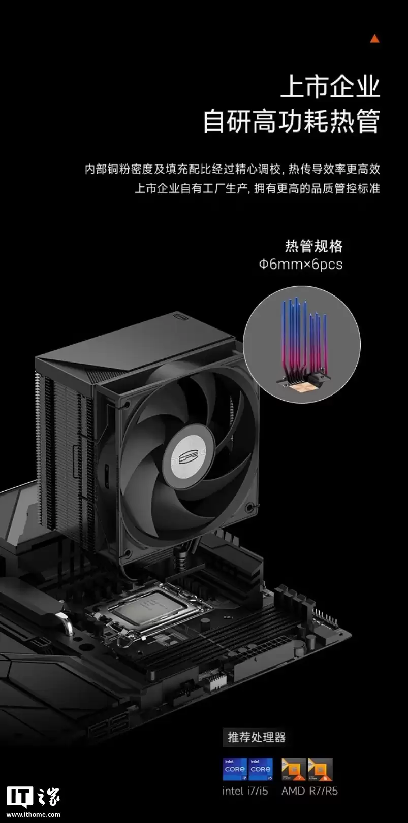 219 元:超频三推出全新 RT600 TC 风冷散热器,六热管厚单塔设计