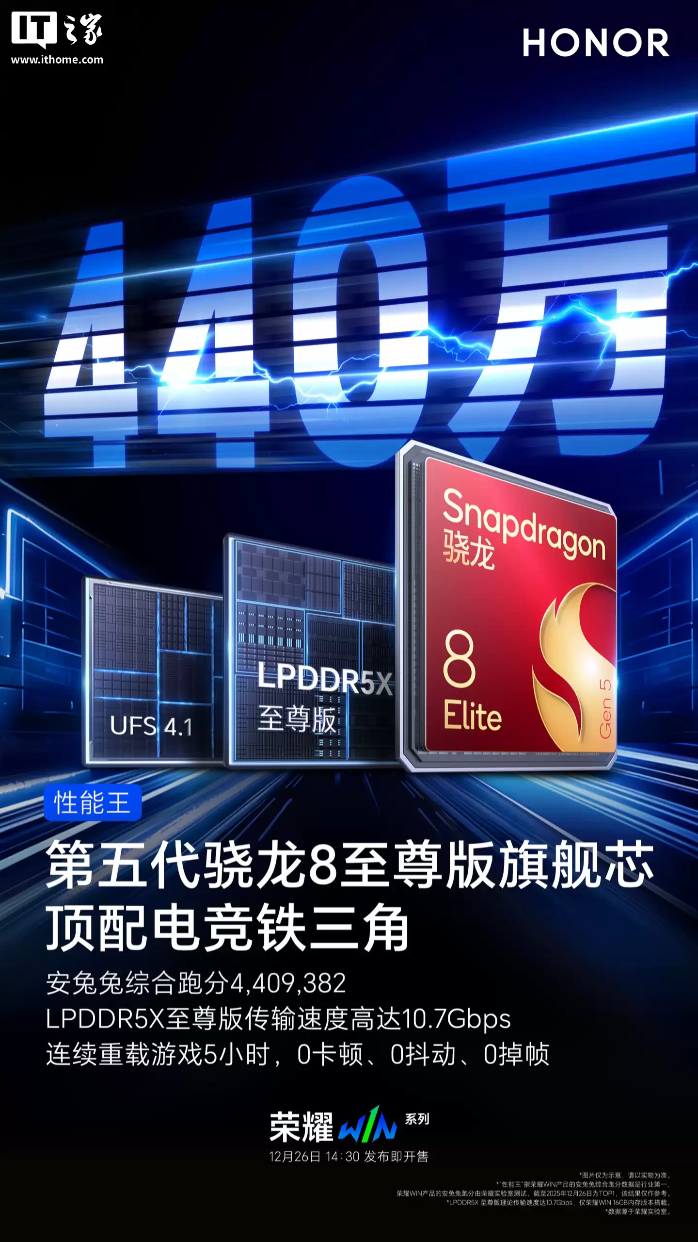 荣耀 WIN 系列新机全系搭载“荣耀东风涡轮散热”：25000 转 / 分钟，直吹芯片热源