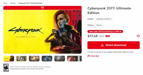 Switch 2低价上線賽博朋克2077創歷史新低,掌機能否重現3A未來?