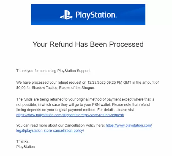 PS4游戏免费领取风波后续:玩家获0元退款引争议