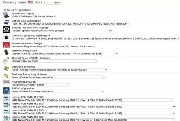 售价超10万元的顶级笔记本!Eurocom新品用上256GB DDR5、RTX 5090