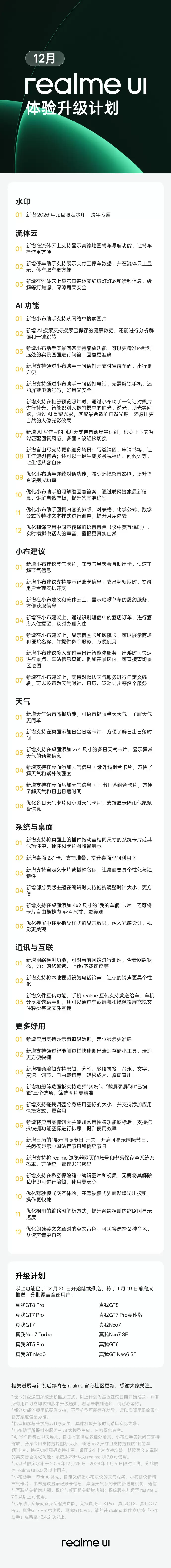 realme 真我手机 12 月升级计划公布：新增元旦限定水印、多项 AI 功能等