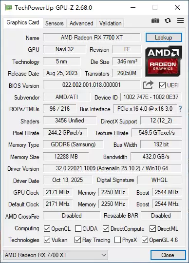 AMD Radeon RX 7700 XT 显卡未发售 MBA“公版”原型曝光
