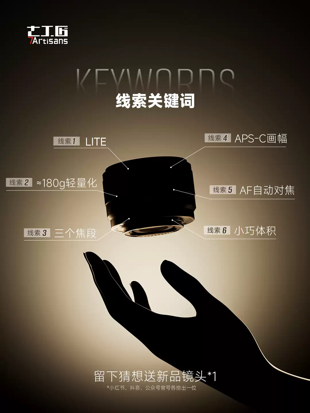 七工匠 LITE 系列半画幅自动对焦镜头曝光：180 克轻巧设计，25/35/50mm 焦段