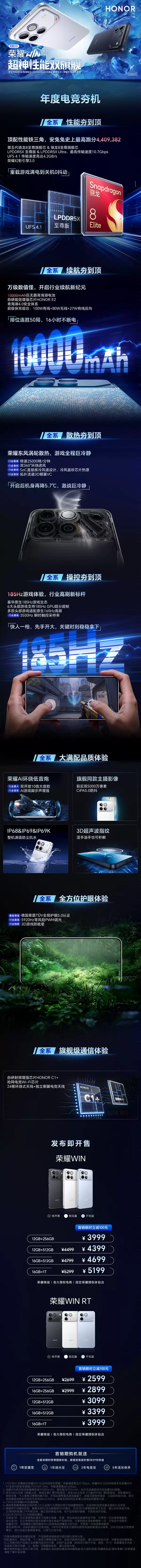 2599元起 一图读懂荣耀WIN系列：全球首款10000mAh旗舰 淘汰充电宝