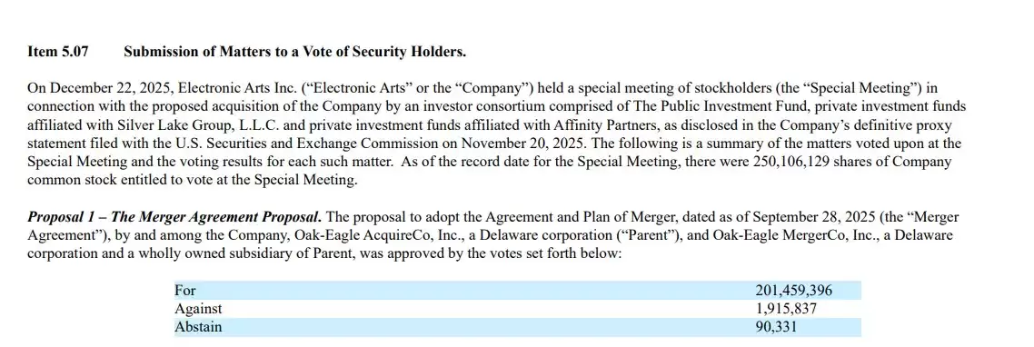 99% 股东支持沙特基金 550 亿美元收购案，40 余年游戏巨头 EA 即将私有化