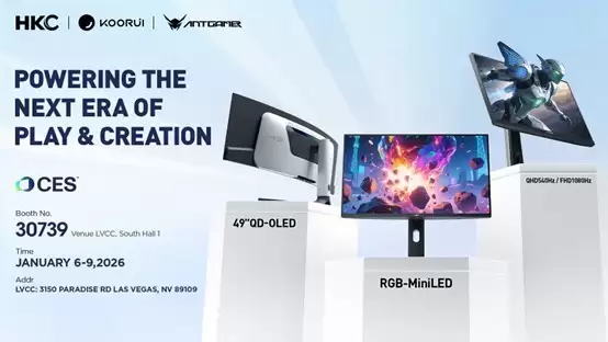 惠科携三大品牌亮相CES 2026,推多款Mini LED与OLED电竞显示器