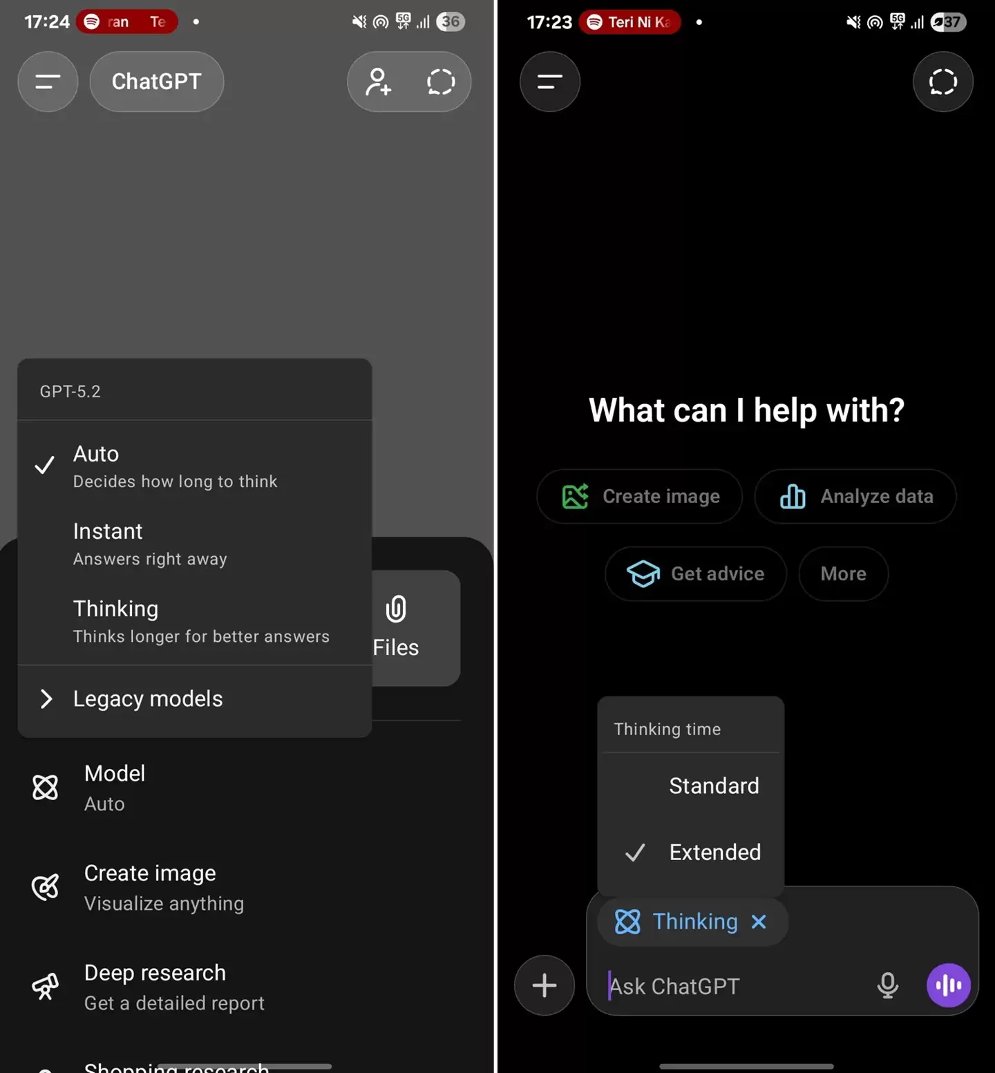 OpenAI 更新手机版 ChatGPT，现支持手动调节 AI“思考深度”