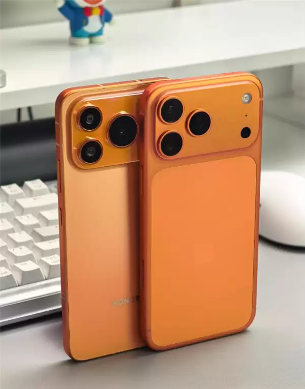 荣耀Power2与iPhone 17 Pro Max同框对比来了！Deco、配色果味十足