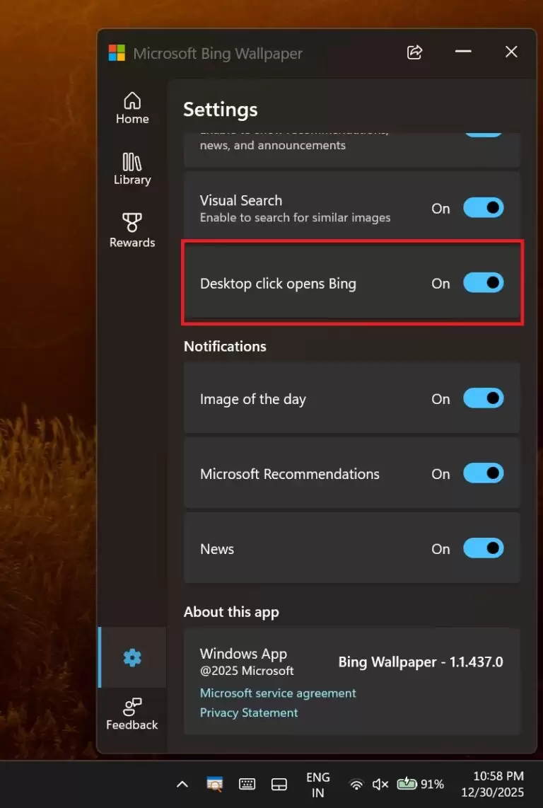 Win11 用户反馈微软 Bing 壁纸应用“小动作”，点下桌面自动跳转必应网站