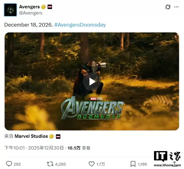 漫威《复仇者联盟5:毁灭之日》第二支预告发布:雷神索尔携养女回归,2026年全球献映