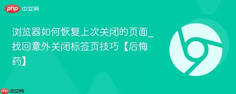 浏览器如何恢复上次关闭的页面_找回意外关闭标签页技巧【后悔药】