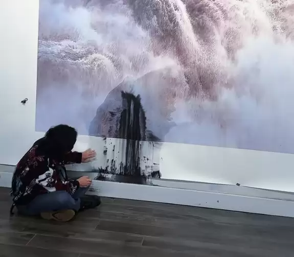 估价380万 著名画家巨幅画作遭泼墨:千万网友献策补救