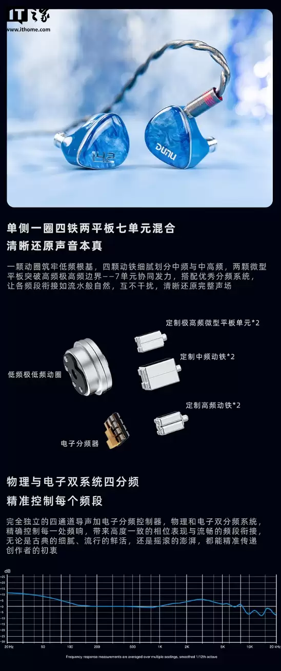 达音科推出 DN142 入耳式耳机：七单元圈铁混合声学架构、自带 Q-Lock Mini 可更换插头，1580 元