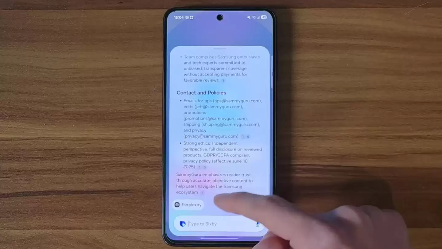 三星 One UI 8.5 系统 Bixby 完全体曝光:搭载 Perplexity AI,有望集成 Here 地图、X 平台等