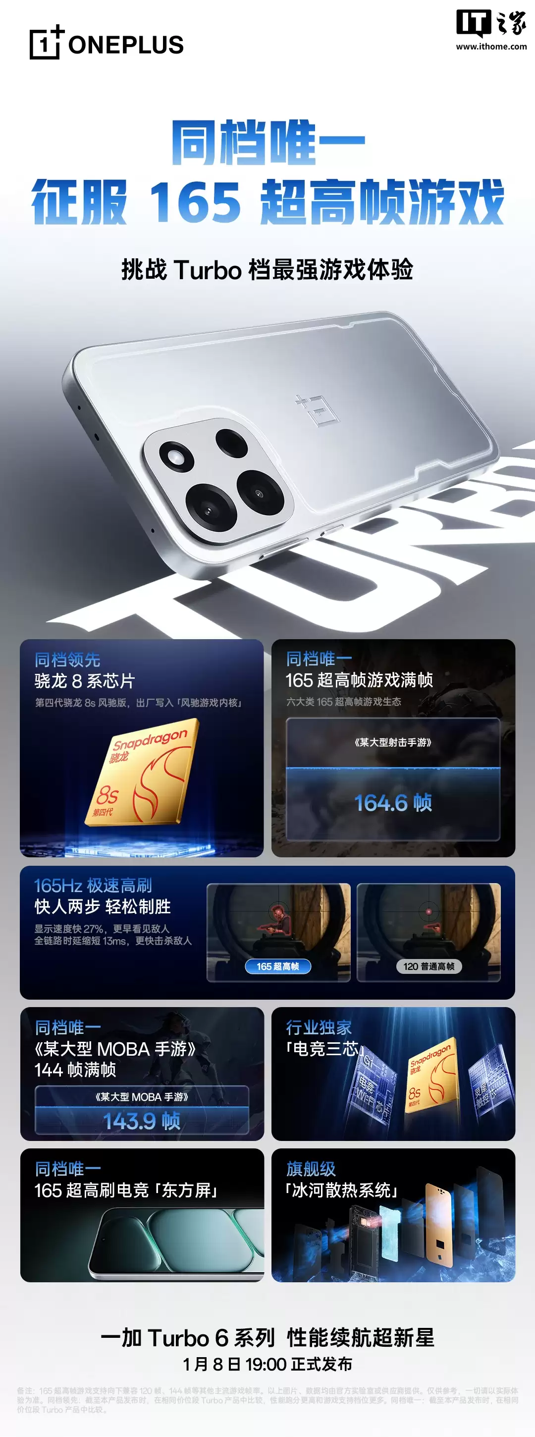 一加 Turbo 6 手机搭载第四代骁龙 8s 风驰版，“同档唯一”征服 165 超高帧游戏