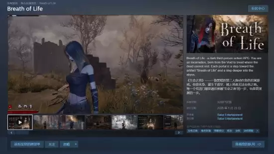 生命之息Steam上线：黑暗ARPG平衡审美与挑战