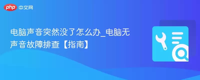 电脑声音突然没了怎么办_电脑无声音故障排查【指南】 - 游乐网