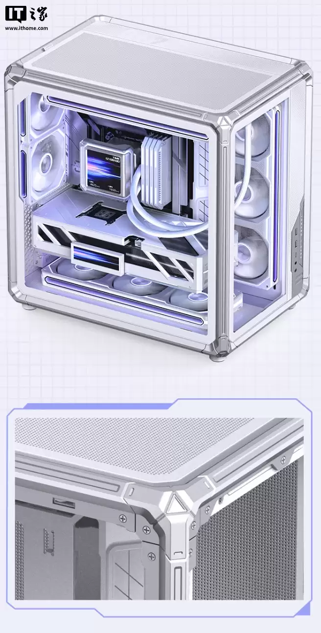 乔思伯 X400 WHITE 机箱上市:分舱式海景房 + 外骨骼框架结构、支持背插主板,649 元