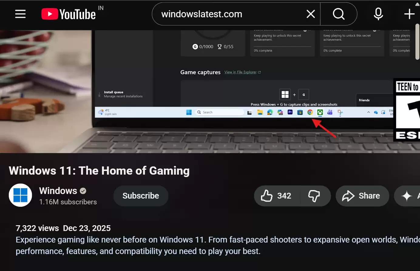 微软 Win11 游戏广告“翻车”：任务栏固定着谷歌 Chrome 浏览器