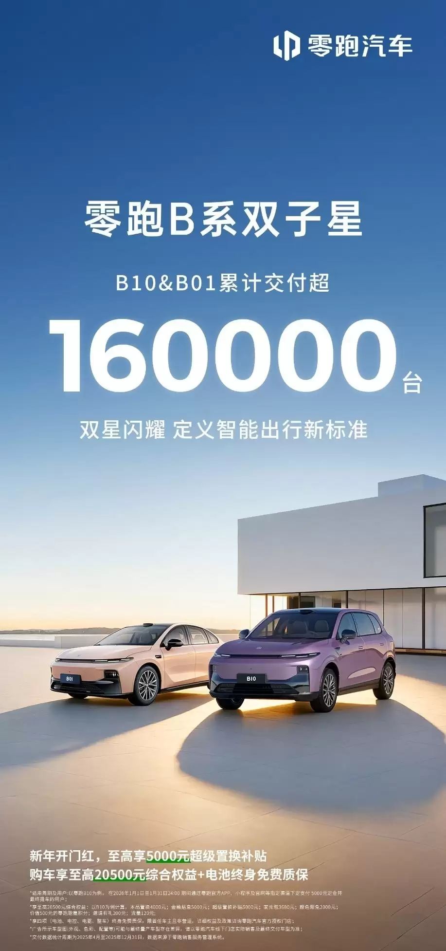 零跑B系列销量破16万辆,限时补贴最高5000元